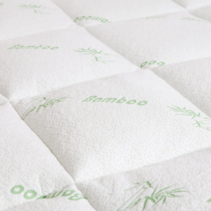 Royal Comfort 1000GSM Luxury Bamboo Covered Mattress Topper Ball Fibre Gusset - Double - White - Image 9