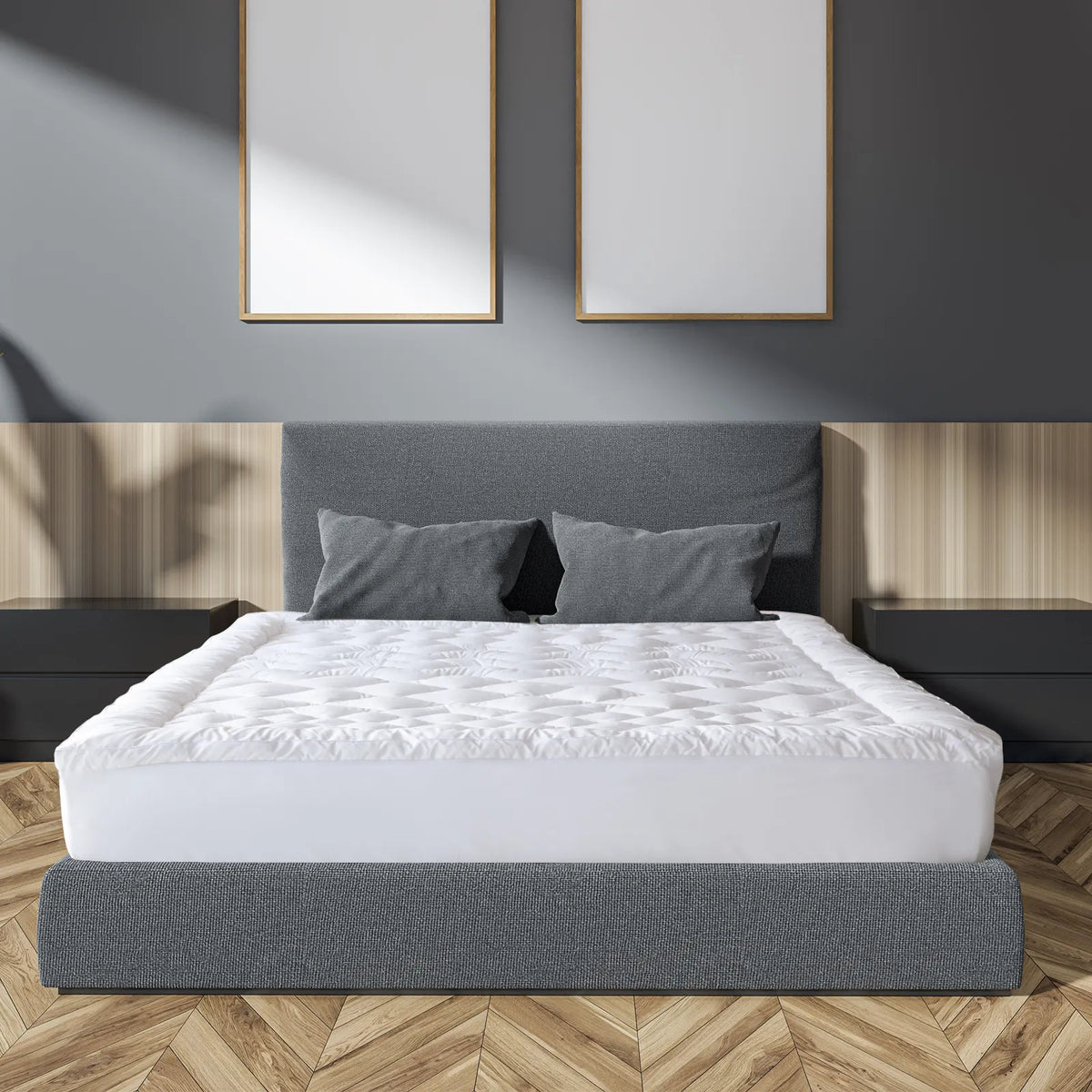 Royal Comfort 1200GSM Deluxe 7-Zone Mattress Topper Luxury Gusset Breathable - King - White - Image 4