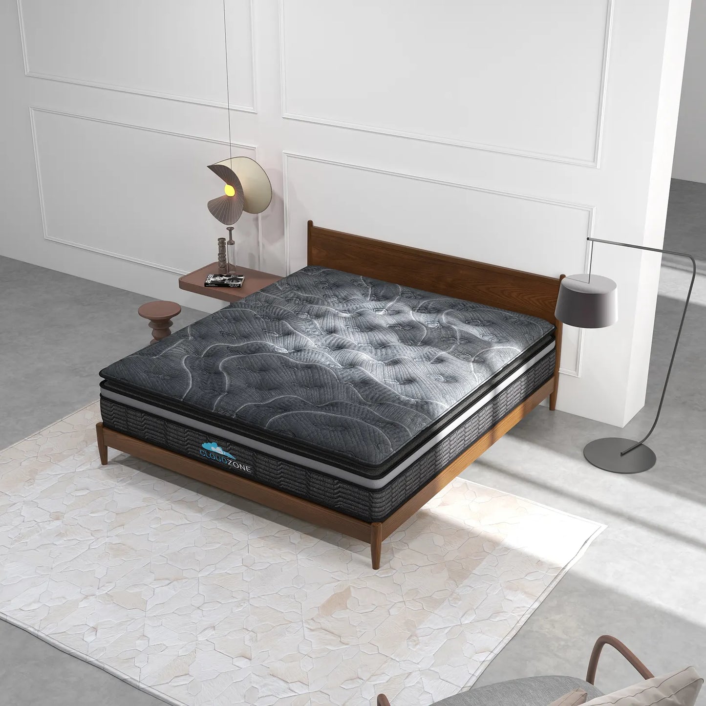 Cloud Zone Double Layer Euro Top Pocket Spring Mattress Plush Medium Firm 34cm - Single - Image 9
