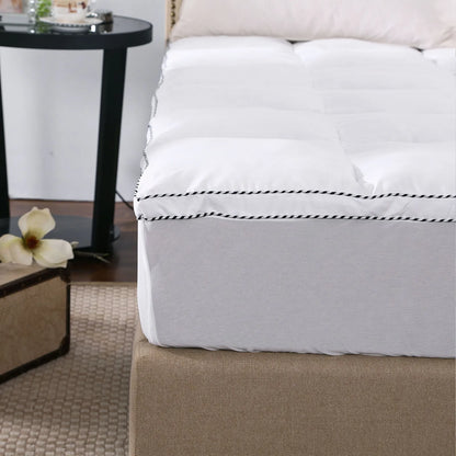 Royal Comfort 1000GSM Luxury Bamboo Fabric Gusset Mattress Pad Topper Cover - King - White - Image 4