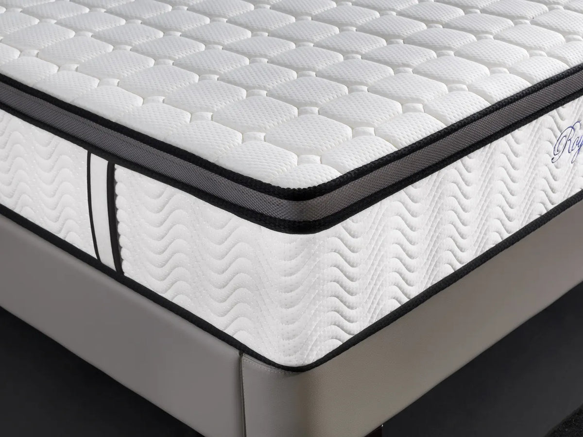 Ergopedic Mattress 5 Zone Latex Pocket Spring Mattress In A Box 30cm - King Single - White  Grey  Black - Image 5