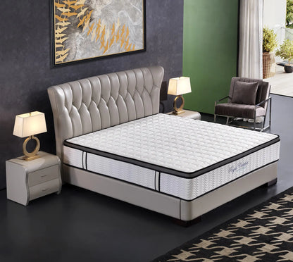 Ergopedic Mattress 5 Zone Latex Pocket Spring Mattress In A Box 30cm - Double - White  Grey  Black - Image 2