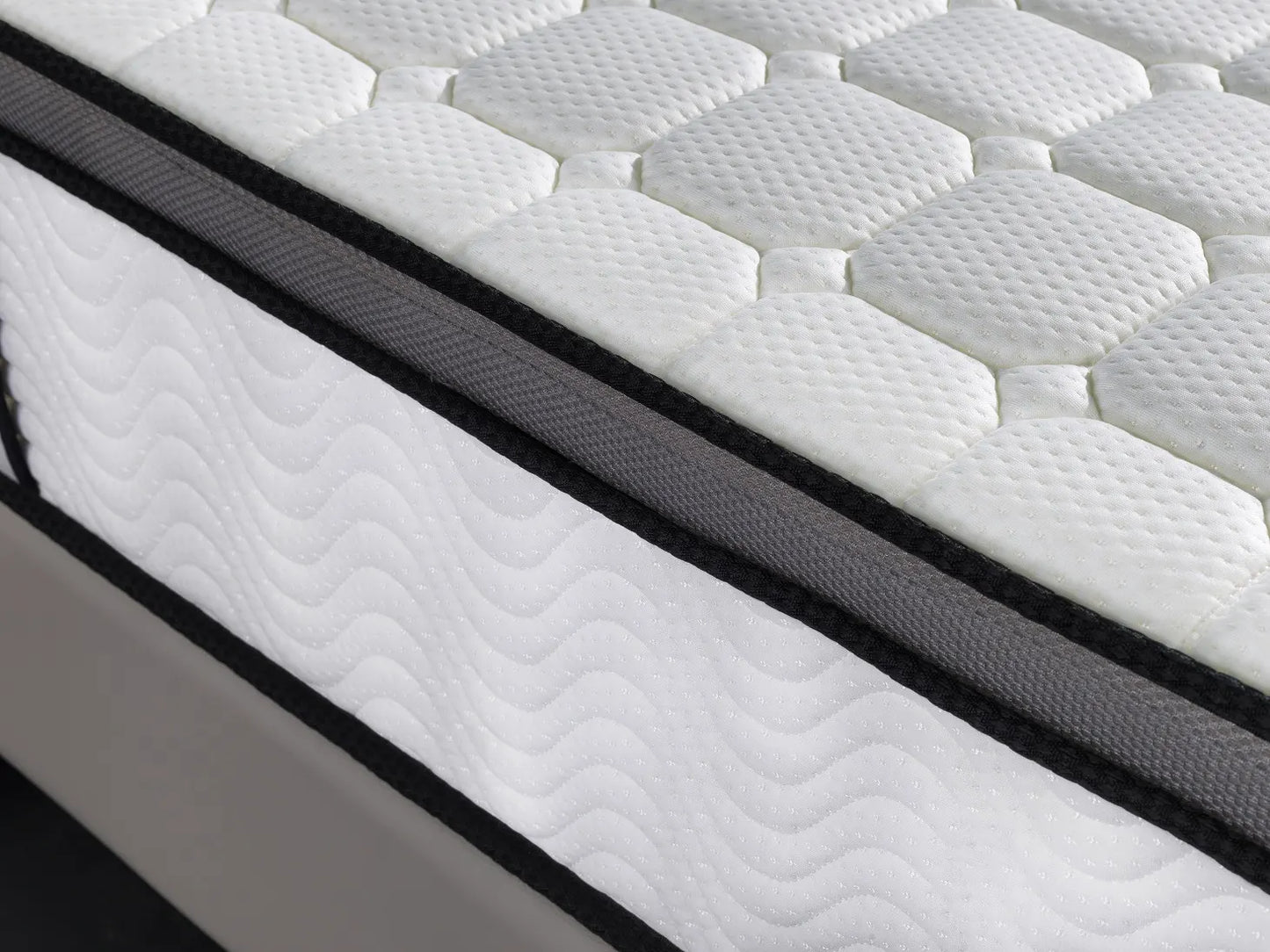 Ergopedic Mattress 5 Zone Latex Pocket Spring Mattress In A Box 30cm - Double - White  Grey  Black - Image 6