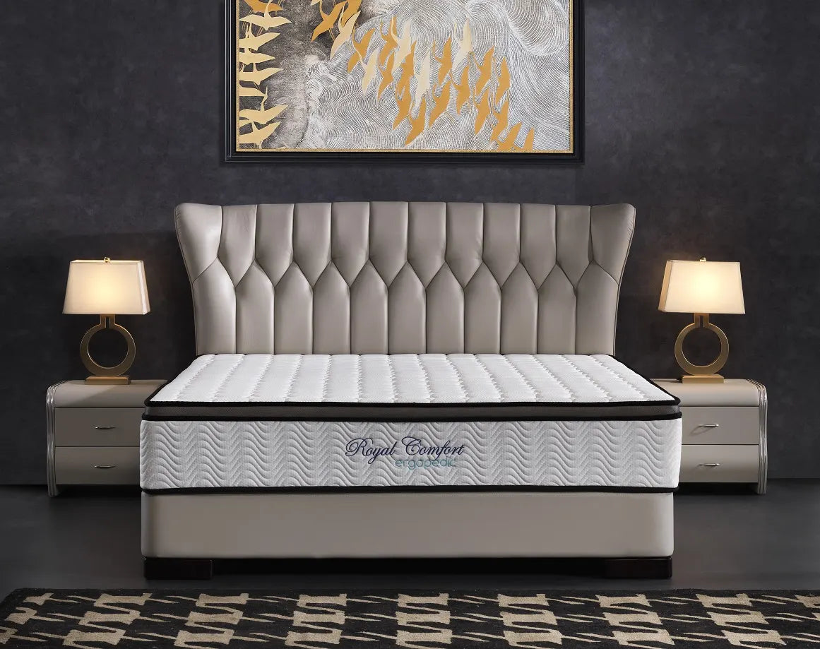 Ergopedic Mattress 5 Zone Latex Pocket Spring Mattress In A Box 30cm - Queen - White  Grey  Black - Image 4