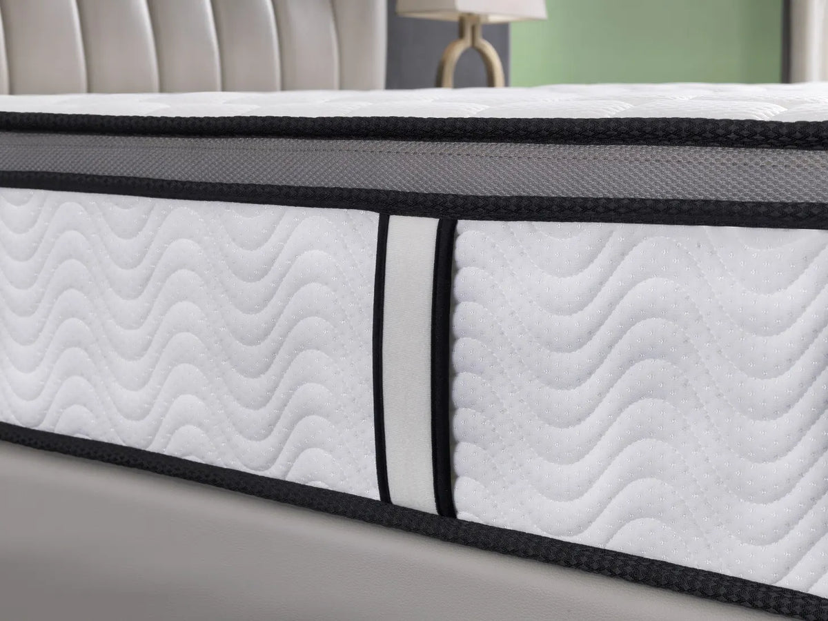 Ergopedic Mattress 5 Zone Latex Pocket Spring Mattress In A Box 30cm - Queen - White  Grey  Black - Image 7