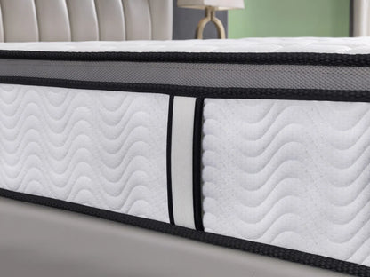 Ergopedic Mattress 5 Zone Latex Pocket Spring Mattress In A Box 30cm - King - White  Grey  Black - Image 7