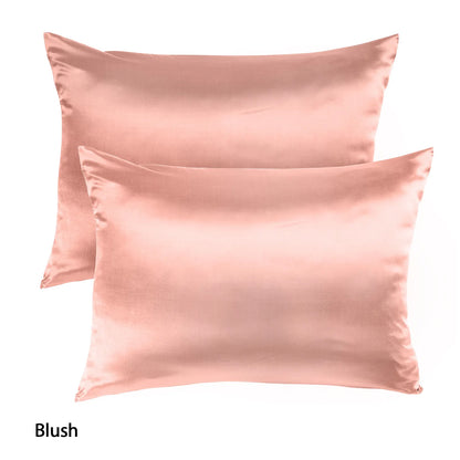 Royal Comfort Mulberry Soft Silk Hypoallergenic Pillowcase Twin Pack 51 x 76cm - Blush - Image 2