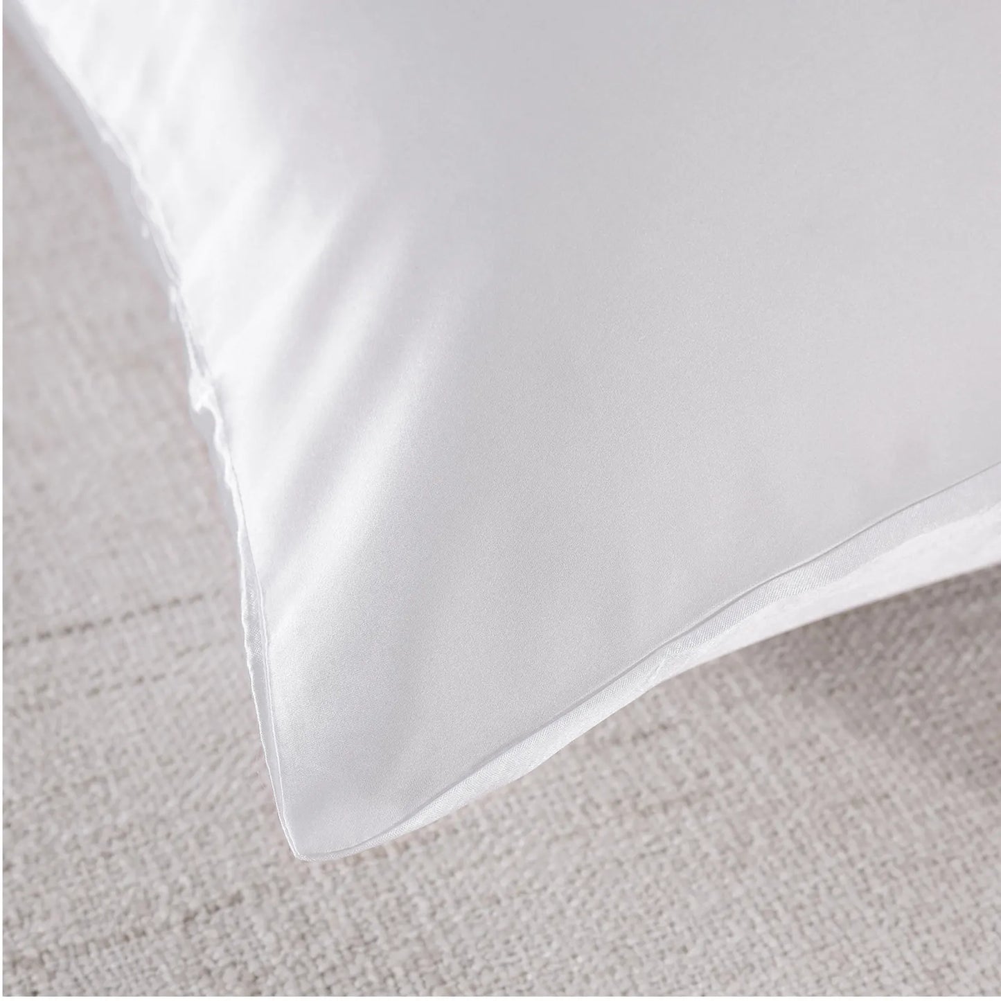 Royal Comfort Pure Silk Pillow Case 100% Mulberry Silk Hypoallergenic Pillowcase - White - Image 3