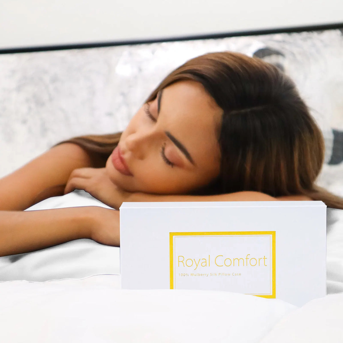 Royal Comfort Pure Silk Pillow Case 100% Mulberry Silk Hypoallergenic Pillowcase - White - Image 5