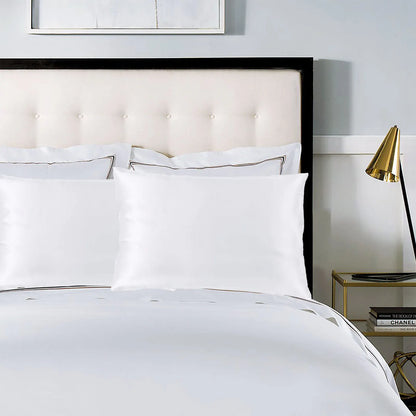 Royal Comfort Pure Silk Pillow Case 100% Mulberry Silk Hypoallergenic Pillowcase - White - Image 9