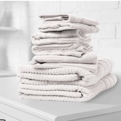 Royal Comfort Eden Egyptian Cotton 600GSM 8 Piece Luxury Bath Towels Set - White - Image 2