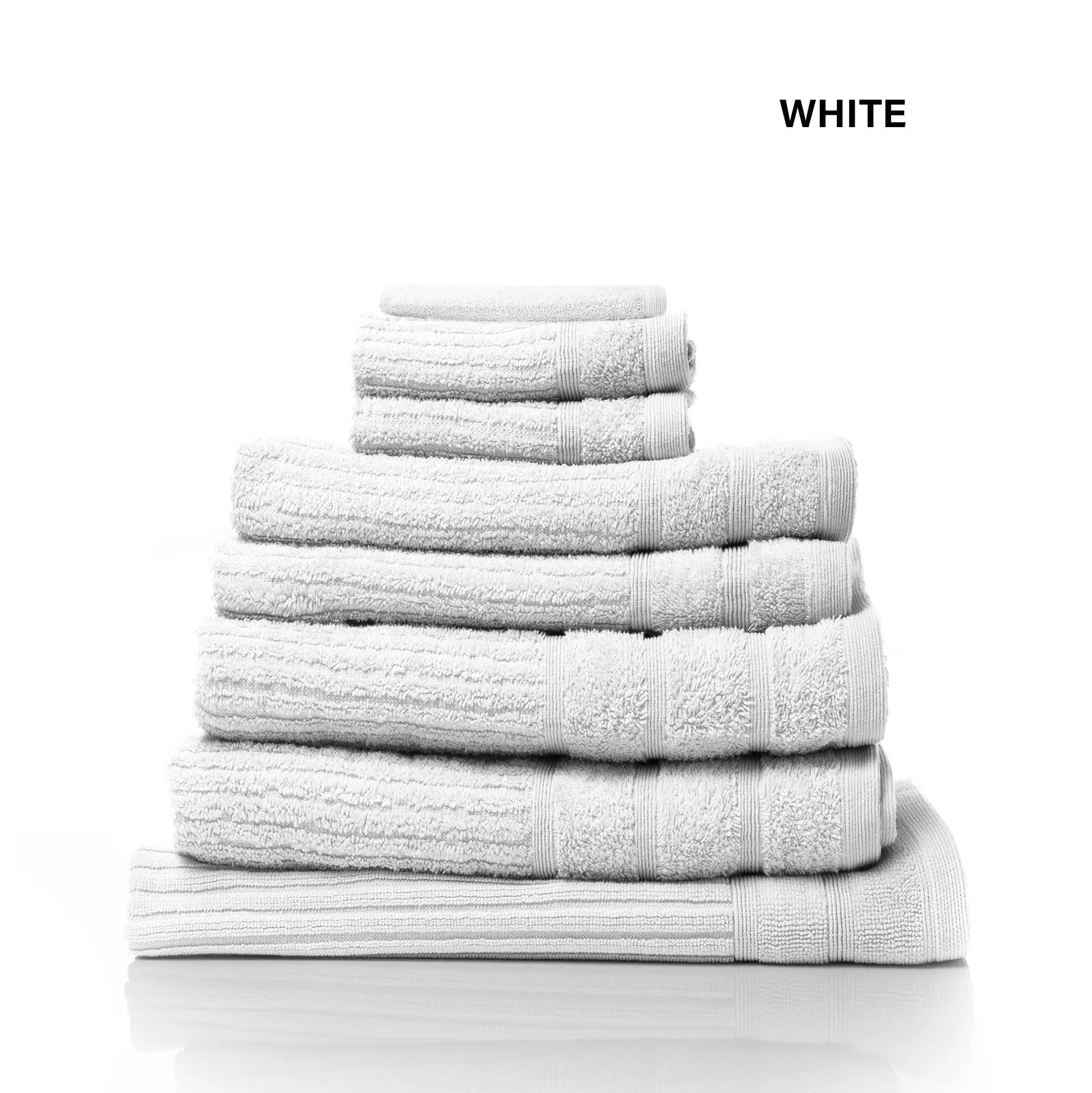 Royal Comfort Eden Egyptian Cotton 600GSM 8 Piece Luxury Bath Towels Set - White - Image 5