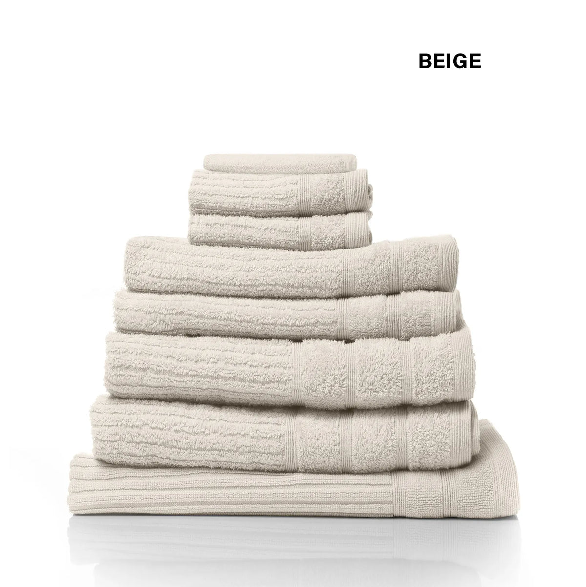 Royal Comfort Eden Egyptian Cotton 600GSM 8 Piece Luxury Bath Towels Set - Beige - Image 5