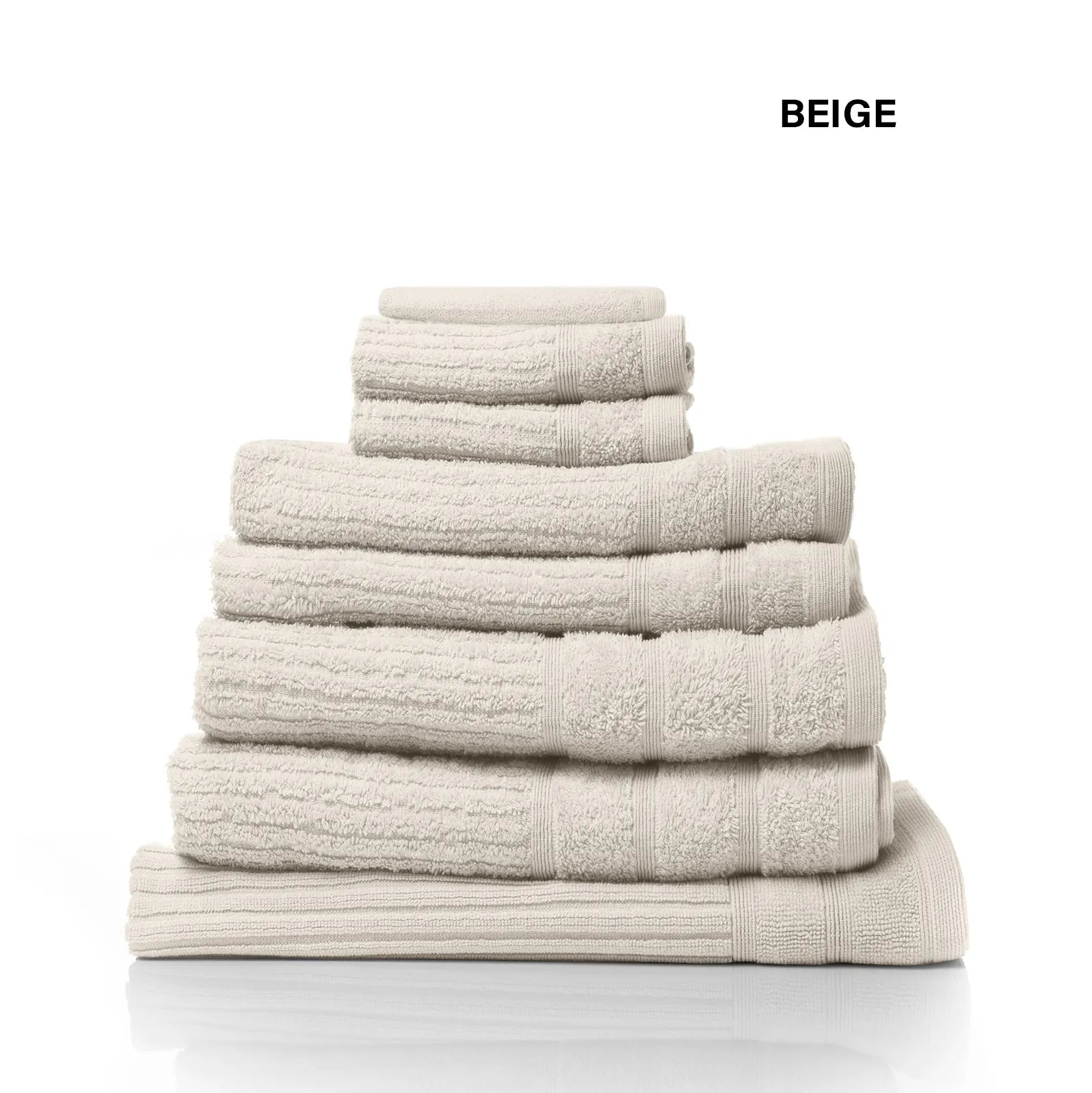 Royal Comfort Eden Egyptian Cotton 600GSM 8 Piece Luxury Bath Towels Set - Beige - Image 5
