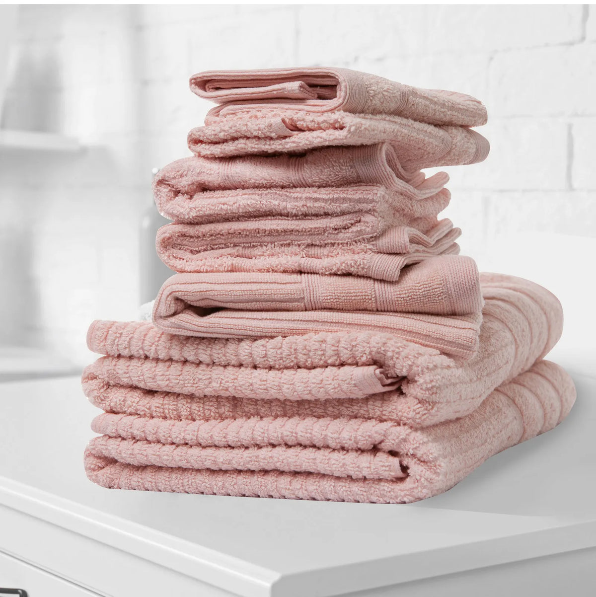 Royal Comfort Eden Egyptian Cotton 600GSM 8 Piece Luxury Bath Towels Set - Blush - Image 2