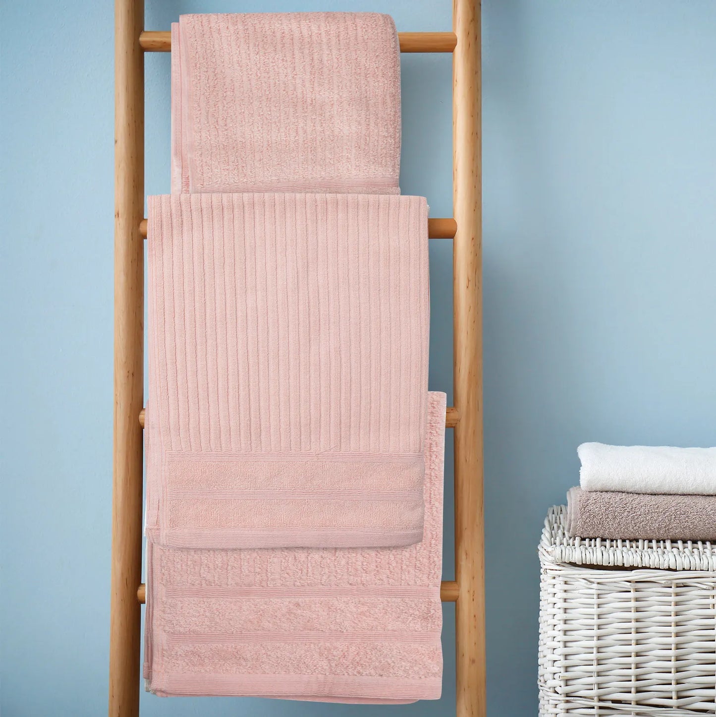 Royal Comfort Eden Egyptian Cotton 600GSM 8 Piece Luxury Bath Towels Set - Blush - Image 3