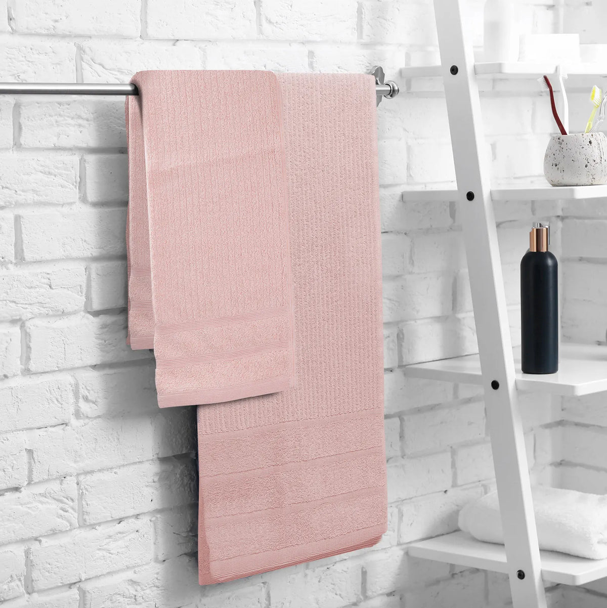 Royal Comfort Eden Egyptian Cotton 600GSM 8 Piece Luxury Bath Towels Set - Blush - Image 6