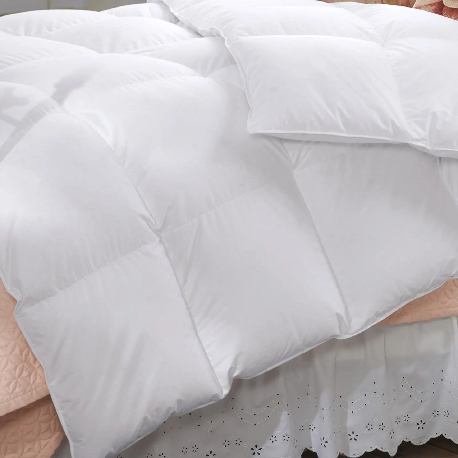 Duck Feather & Down Quilt 500GSM + Duck Feather and Down Pillows 2 Pack Combo - Super King - White - Image 3