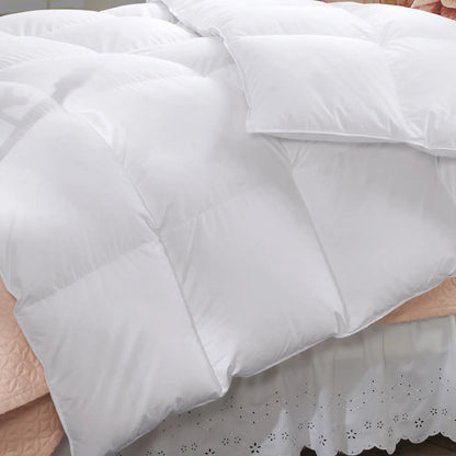 Duck Feather & Down Quilt 500GSM + Duck Feather and Down Pillows 2 Pack Combo - Super King - White - Image 3