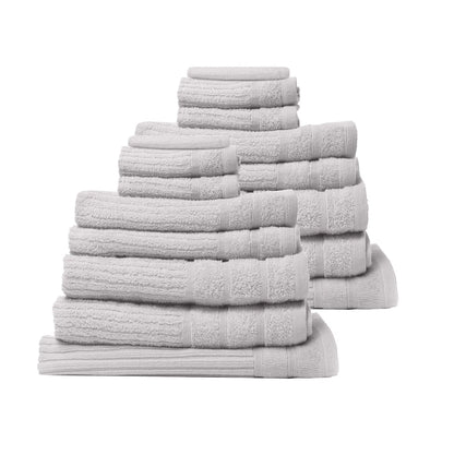 Royal Comfort 16 Piece Egyptian Cotton Eden Towel Set 600GSM Luxurious Absorbent - Sea Holly