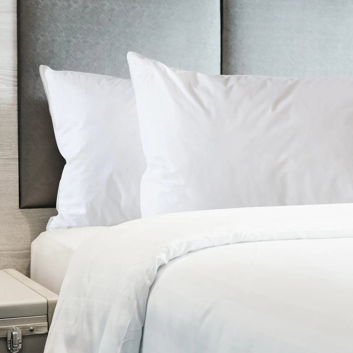 Royal Comfort 1800GSM Duck Feather Down Topper And 1000GSM 2 Duck Pillows Set - King - White - Image 3