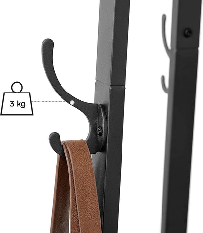 Coat Rack with 3 Shelves with Hooks Rustic Brown and Black - Image 9