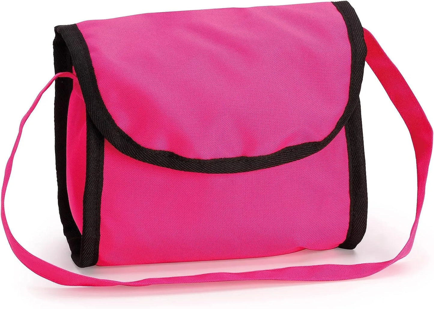 Foldable Dolls Pram with Height-Adjustable Handle and Shoulder Bag, Stable, Pink - Image 3