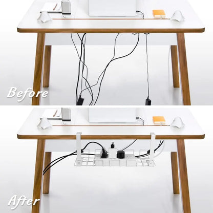 2 pack Under Desk Cable Management Tray, White - Image 2