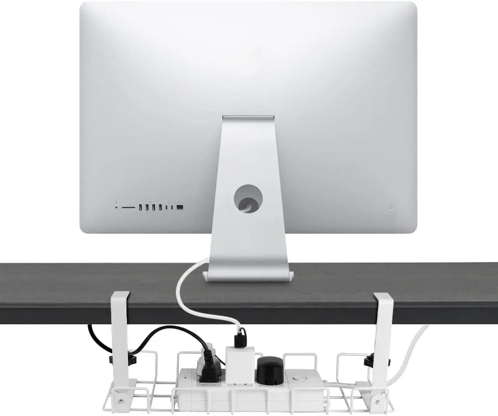 2 pack Under Desk Cable Management Tray, White - Image 3