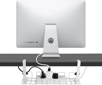 2 pack Under Desk Cable Management Tray, White - Image 3