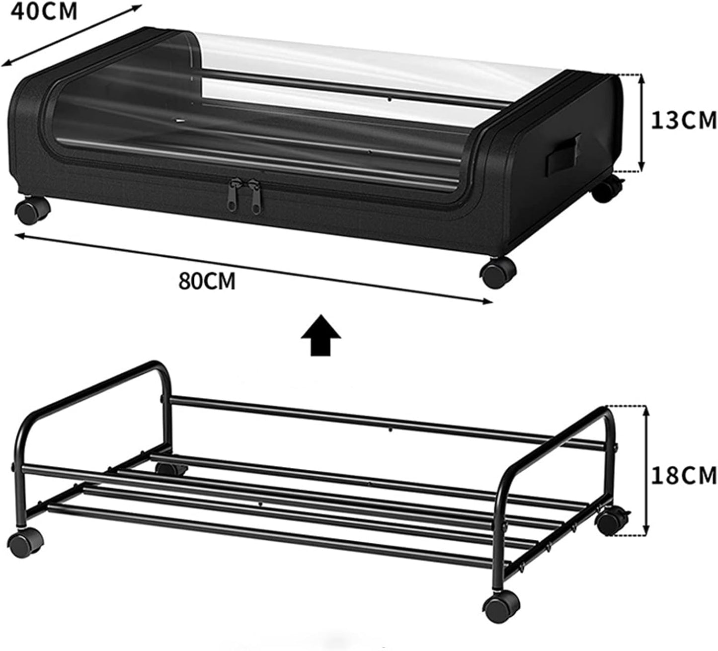 Set 2 Pcs XXL Under Bed Rolling Storage Containers with 50L Large Capacity and Wheels - Image 9
