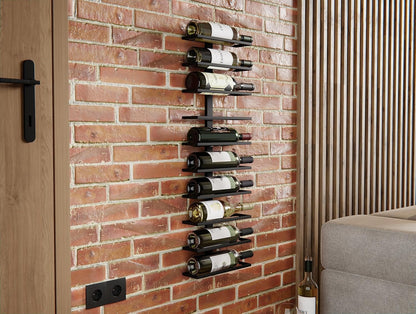 Set 2 Pcs Metal Wall Mount Wine Rack for Wine Bottles, Liquor, Champagne (Holds 10 Bottles) - Image 4