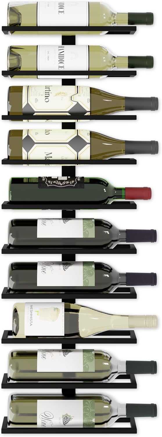 Set 2 Pcs Metal Wall Mount Wine Rack for Wine Bottles, Liquor, Champagne (Holds 10 Bottles) - Image 5