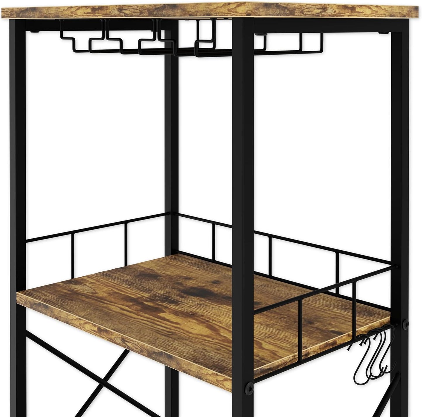 CARLA HOME Freestanding Wine Rack for 20 Bottles with Wood Countertop and Sturdy Metal Frame - Image 8