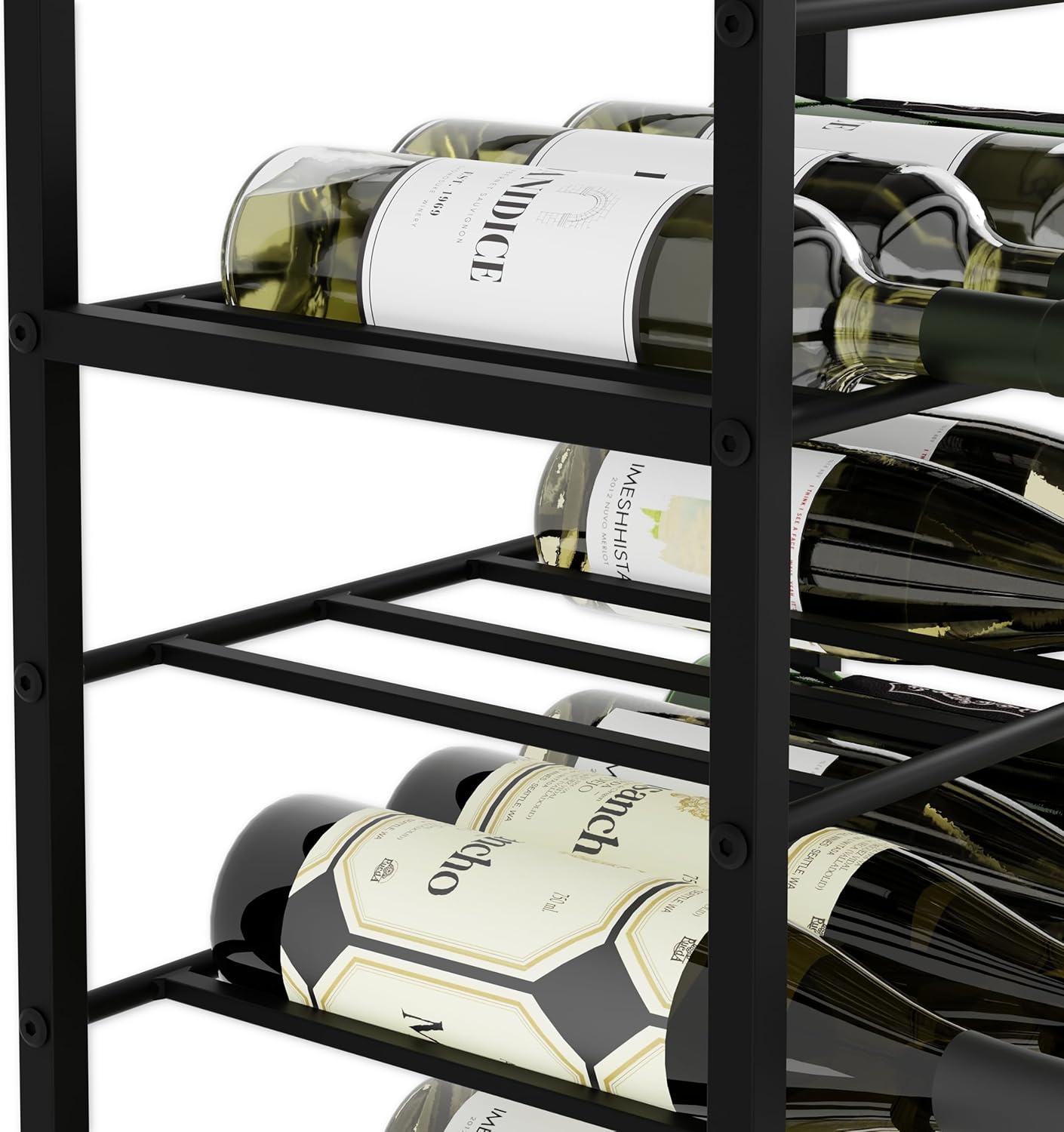 CARLA HOME Freestanding Wine Rack for 20 Bottles with Wood Countertop and Sturdy Metal Frame - Image 9