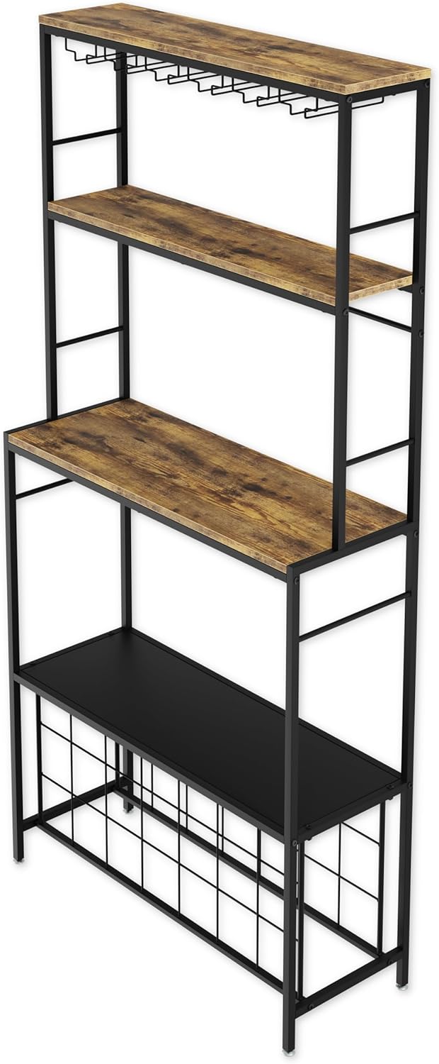 CARLA HOME Large Wine Rack for 20 Bottles with Wood Countertop and Sturdy Metal Frame - Image 2