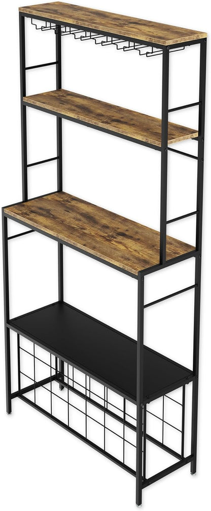 CARLA HOME Large Wine Rack for 20 Bottles with Wood Countertop and Sturdy Metal Frame - Image 2