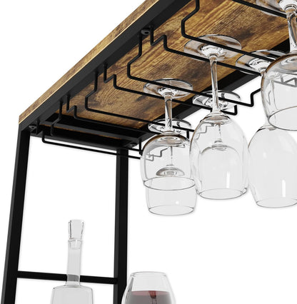 CARLA HOME Large Wine Rack for 20 Bottles with Wood Countertop and Sturdy Metal Frame - Image 6