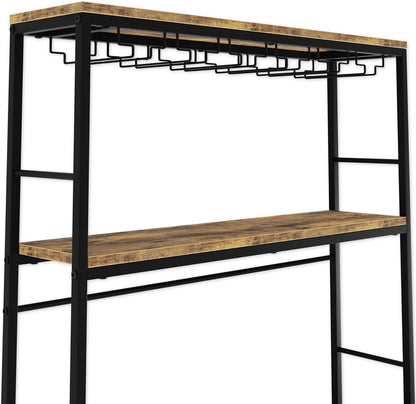 CARLA HOME Large Wine Rack for 20 Bottles with Wood Countertop and Sturdy Metal Frame - Image 9