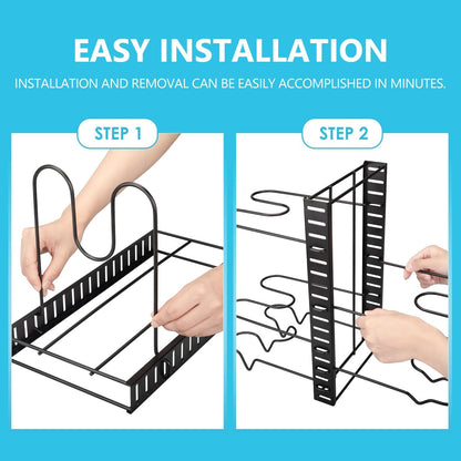 CARLA HOME Adjustable 8-Tier Pan Rack Pot Organizer for Kitchen Cabinet - Image 9