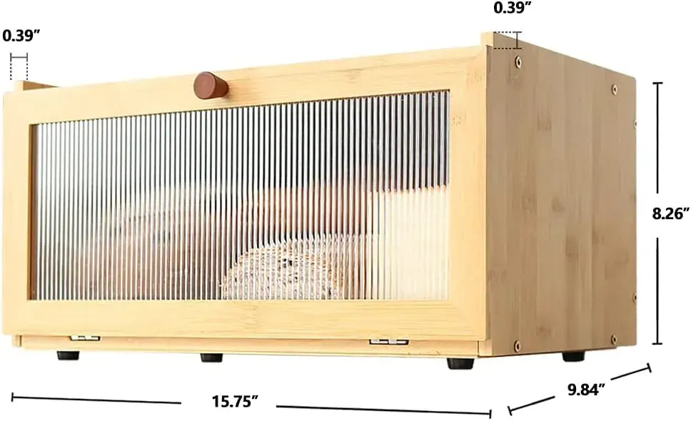 CARLA HOME Bamboo Bread Box, Kitchen Countertop Storage, Window Bread Holder - Image 7
