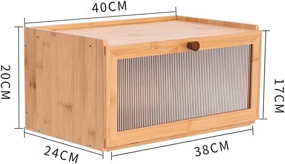 CARLA HOME Bamboo Bread Box, Kitchen Countertop Storage, Window Bread Holder - Image 9