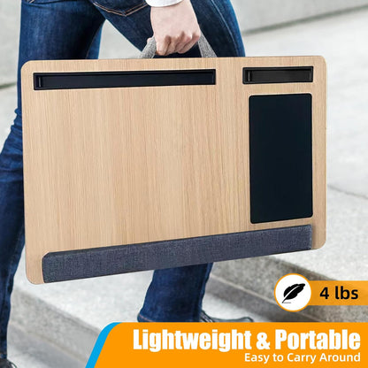 CARLA HOME Oversized Portable Lap Desk with Cushion,Mouse Pad, Tablet and Phone Holder which Fits Up to 17 Inch Laptops for Bed or Sofa (Brown) - Image 6