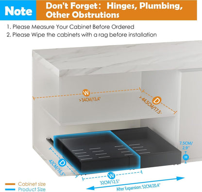 CARLA HOME Pack Pull Out Cabinet Organizer Expandable for Cabinets with Adjustable Slide Out Shelves and Easy Installation (Black) - Image 2