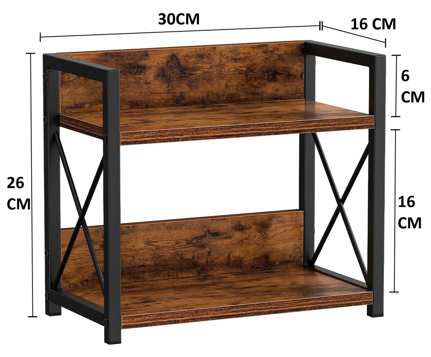 CARLA HOME 2-Tier Countertop Shelf Organizer Rustic Wood Kitchen Spice Rack for Storage, Condiments & Cabinet Organization - Image 7