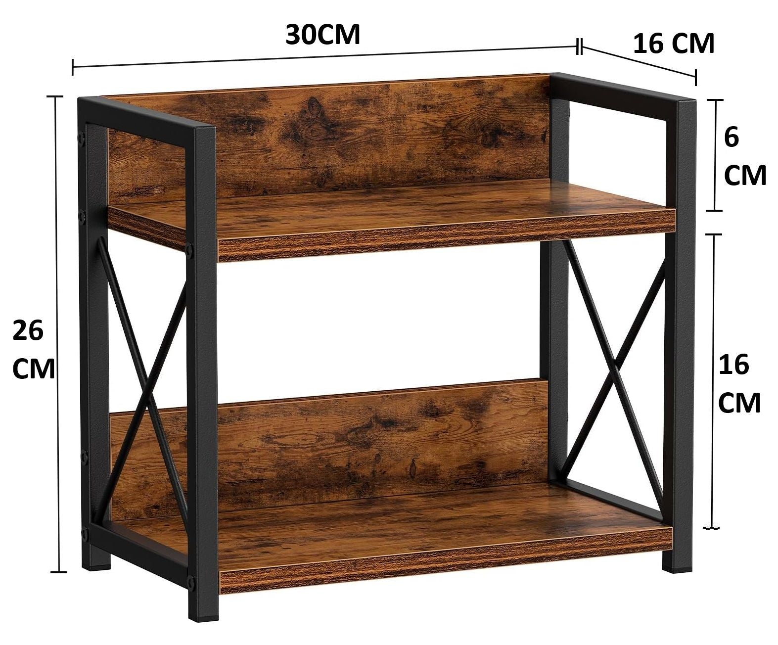 CARLA HOME 2-Tier Countertop Shelf Organizer Rustic Wood Kitchen Spice Rack for Storage, Condiments & Cabinet Organization - Image 7