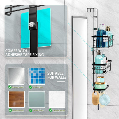CARLA HOME Over the Door 3-tier Shower Caddy Organizer Shelf with Hooks for Bathroom - Image 5
