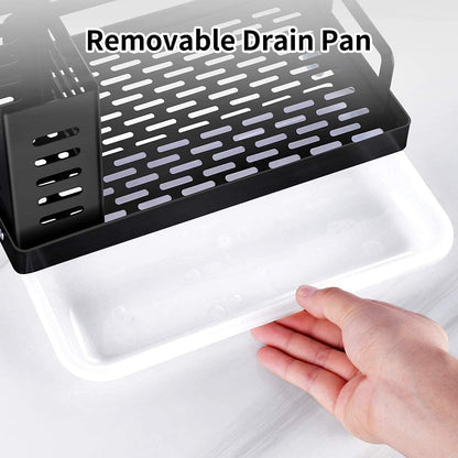 CARLA HOME Kitchen Sink Caddy Organizer with Sponge, Soap & Brush Storage and Rag Rack, Drain Tray & Utensil Holder - Image 7