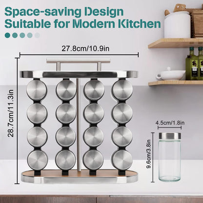CARLA HOME 20-Jar Spice Rack Organizer Storage for Kitchen Countertop or Cabinet  - Image 2