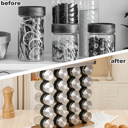 CARLA HOME 20-Jar Spice Rack Organizer Storage for Kitchen Countertop or Cabinet  - Image 6